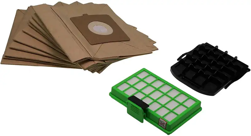 10 sacs papiers + 1 filtre haute filtration + 1 filtre pour Aspirateur ROWENTA ZR007001