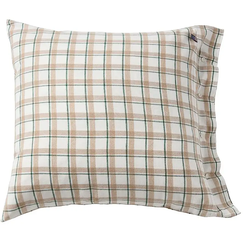 Checked Cotton Flannel Kopfkissenbezug aus Flanell