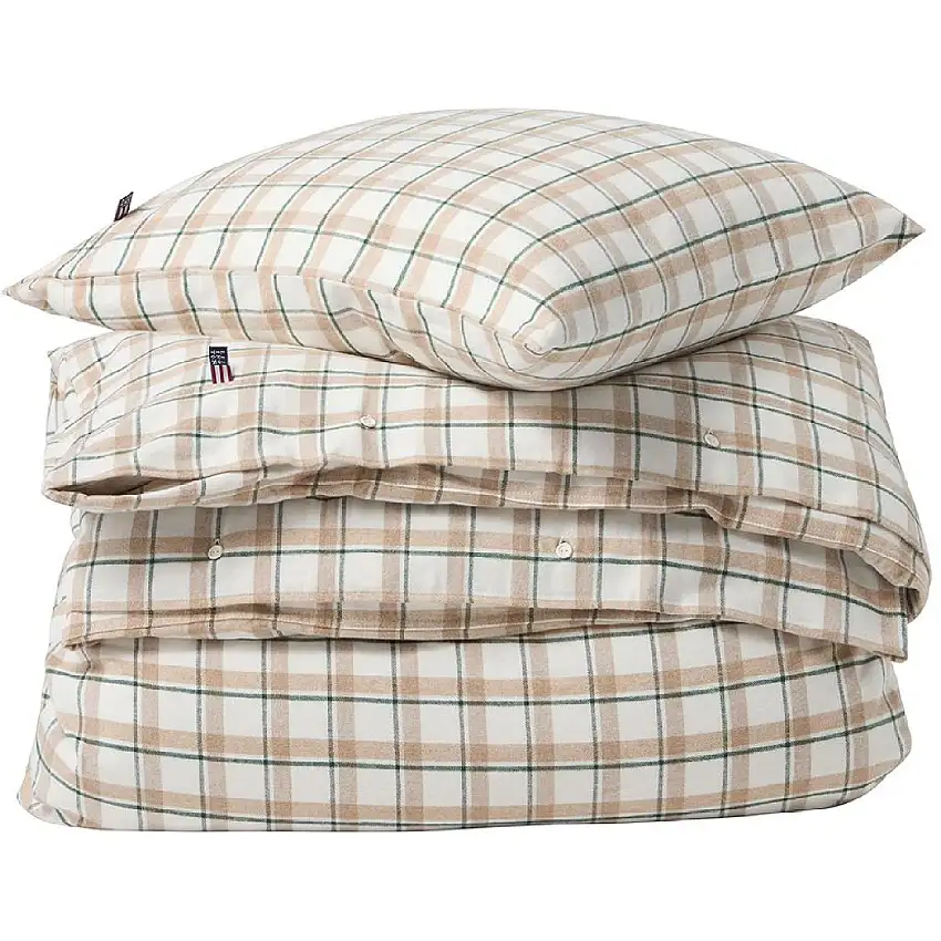 Checked Cotton Flannel Bettwäsche-Set aus Flanell
