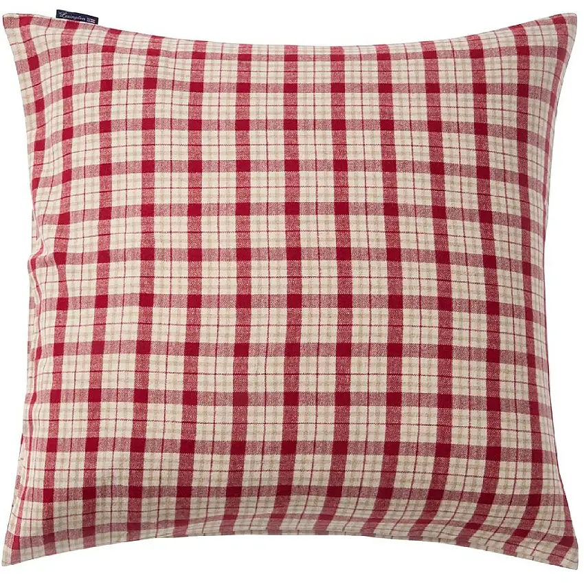 Checked Cotton Flannel melange Kopfkissenbezug aus Flanell