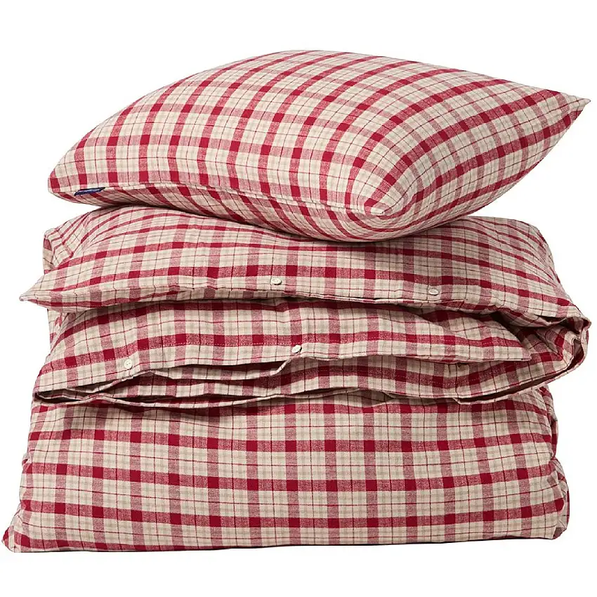 Checked Cotton Flannel melange Bettwäsche-Set aus Flanell