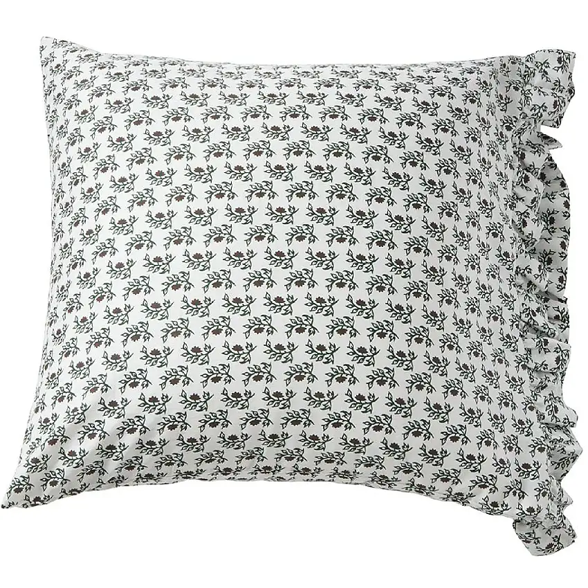 Flower Printed Cotton Sateen Kopfkissenbezug aus Satin