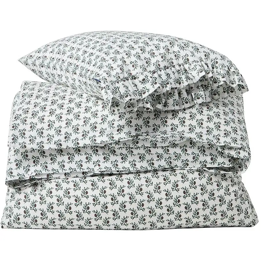 Flower Printed Cotton Sateen Bettwäsche-Set aus Satin