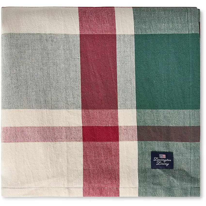 Checked Linen/Cotton Holiday Tischdecke