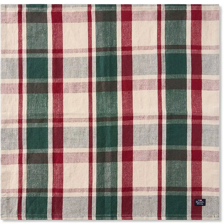 Checked Linen/Cotton Holiday Serviette