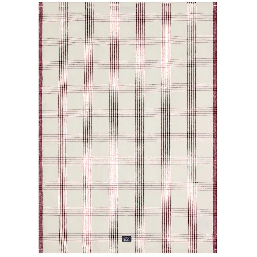 Checked Linen/Cotton Holiday Geschirrtuch