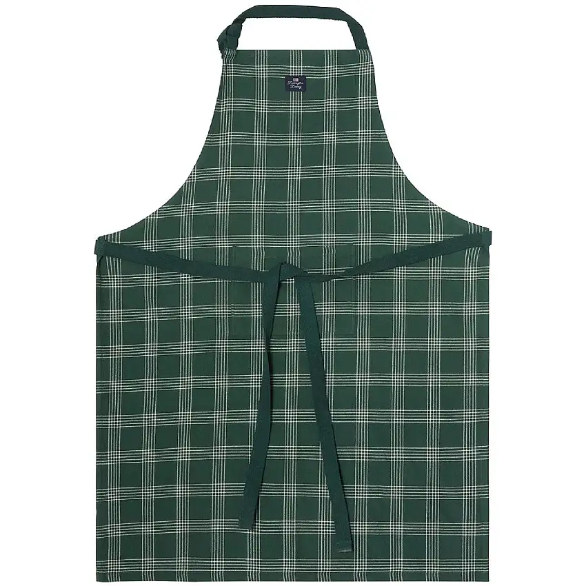 Checked Linen/Cotton Schürze