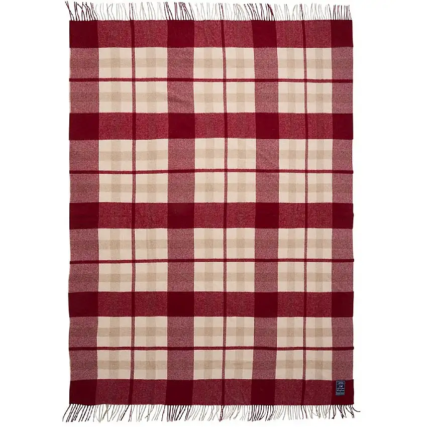 Checked Recycled Wool Kuscheldecke