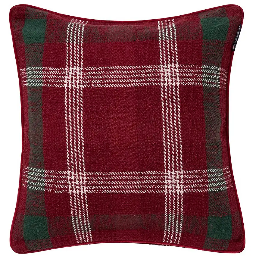 Checked Recycled Cotton Kissenhülle