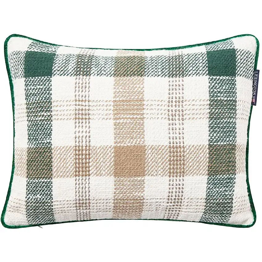 Checked Recycled Cotton Kissen mit Füllung