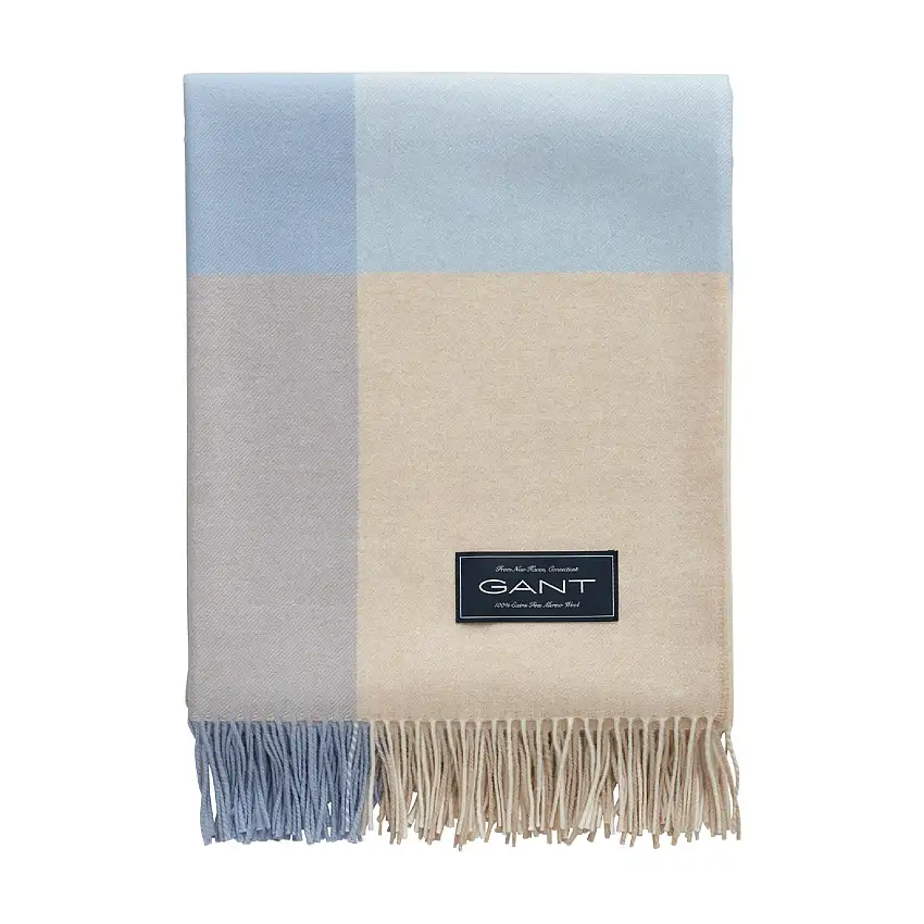 Couverture à carreaux en laine mérinos extra fine