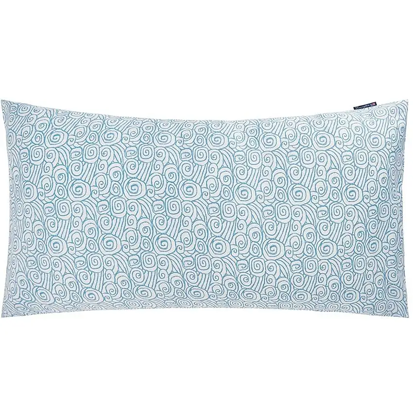 Taie d'oreiller en satin de coton imprimé Wave