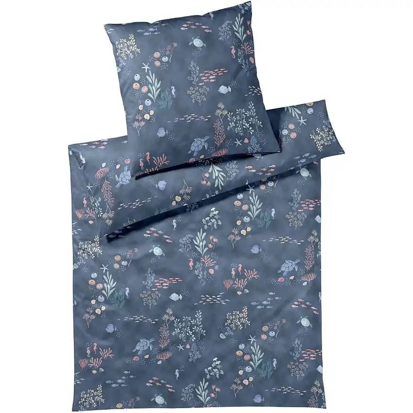 Parure de lit élégante Sea Life en satin Mako