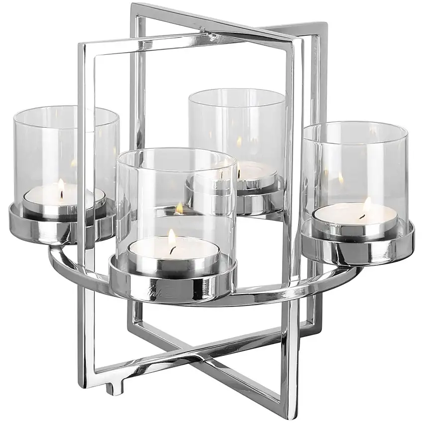 bougeoir NORMAN 4 lumières avec verre