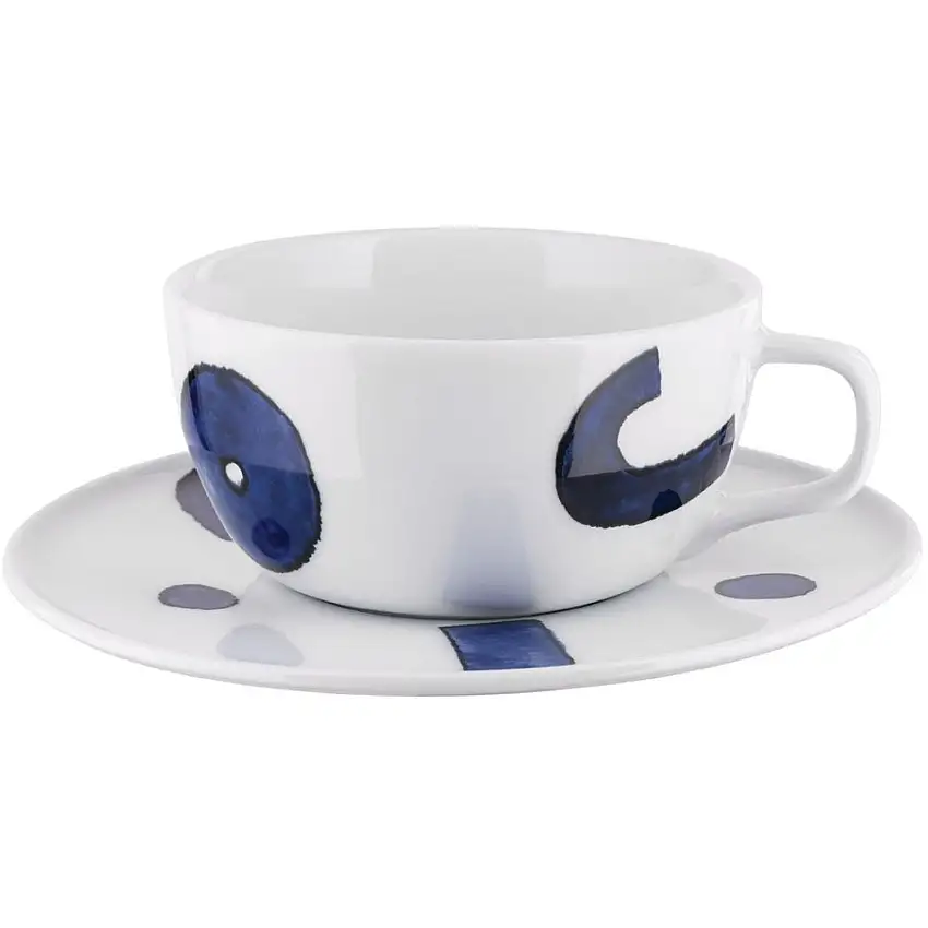 YUNOKIWARE tasses à café avec soucoupes lot de 4