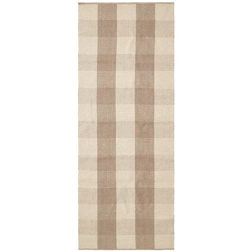 Tapis de passage en jute à carreaux