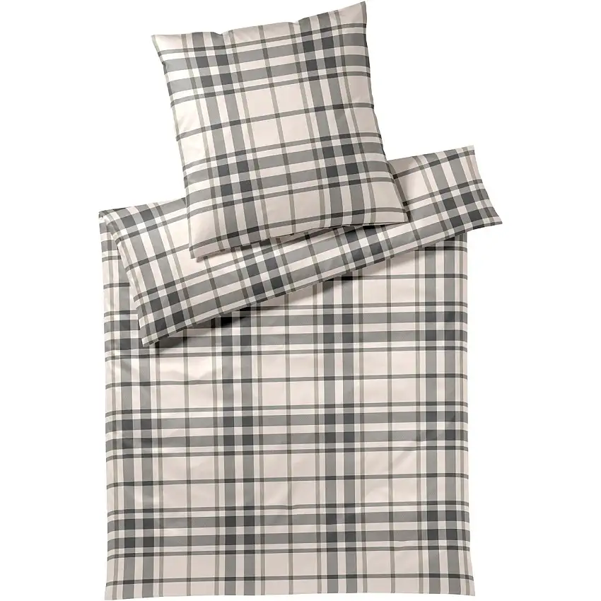 Parure de lit élégante à carreaux Alpenchic en flanelle douce.