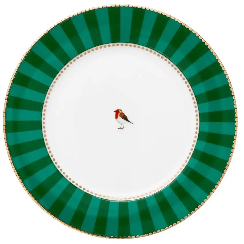 Assiette à petit-déjeuner Love Birds Stripes