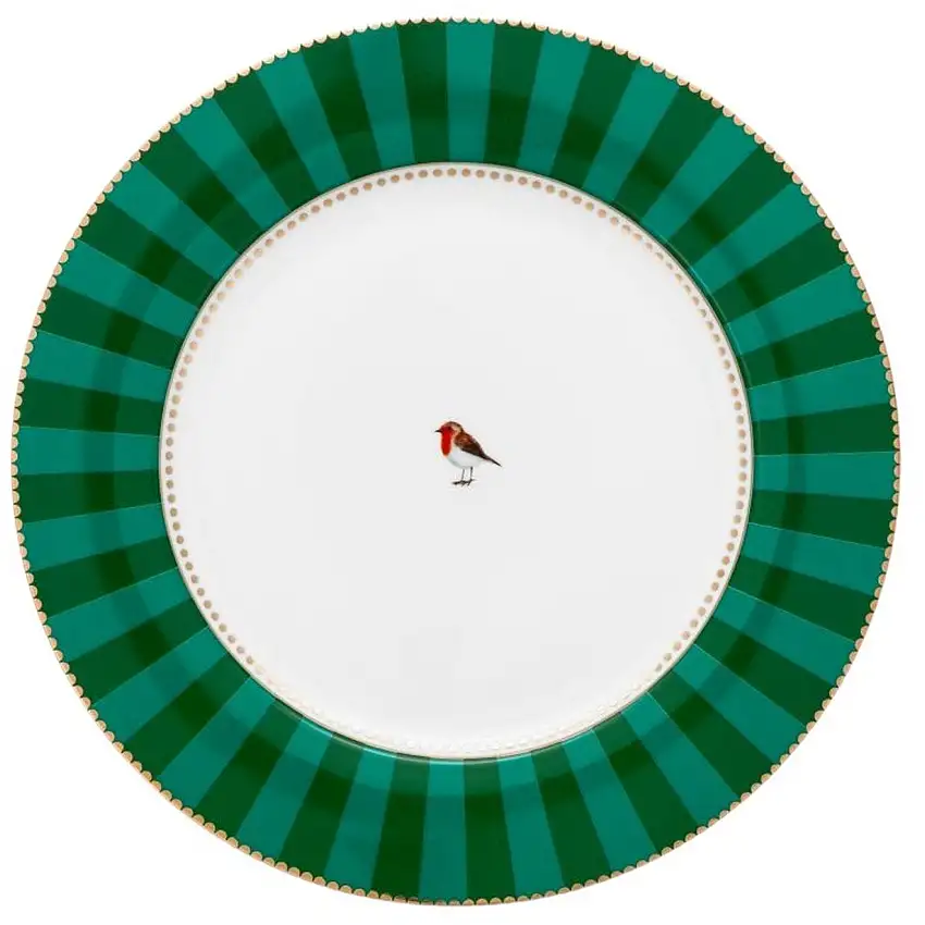 Assiette plate Love Birds Stripes