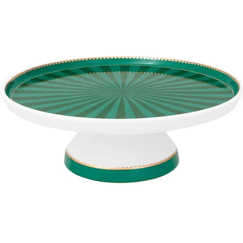 Assiette à gâteau à rayures Love Birds