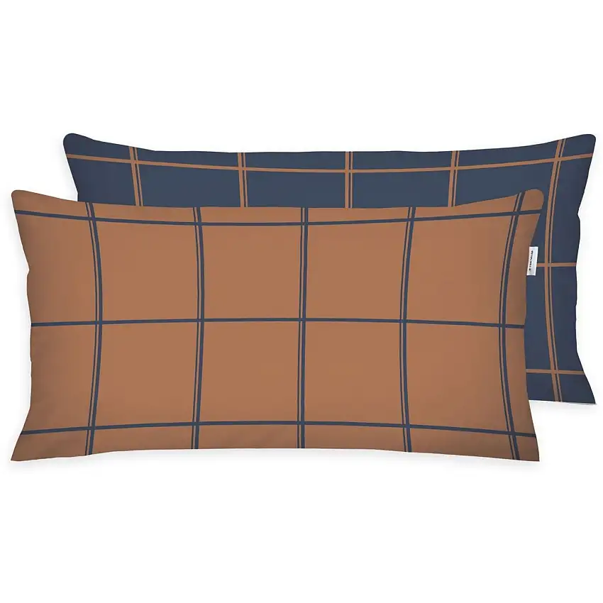 Taie d'oreiller en flanelle à carreaux