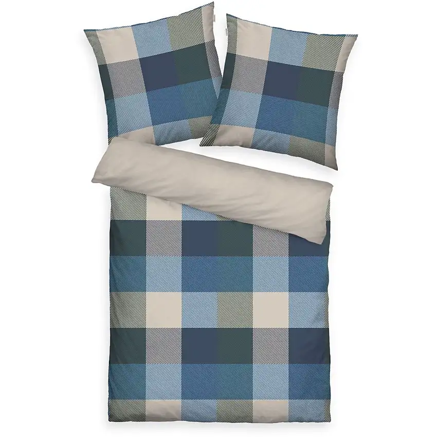 Parure de lit en flanelle unie Check
