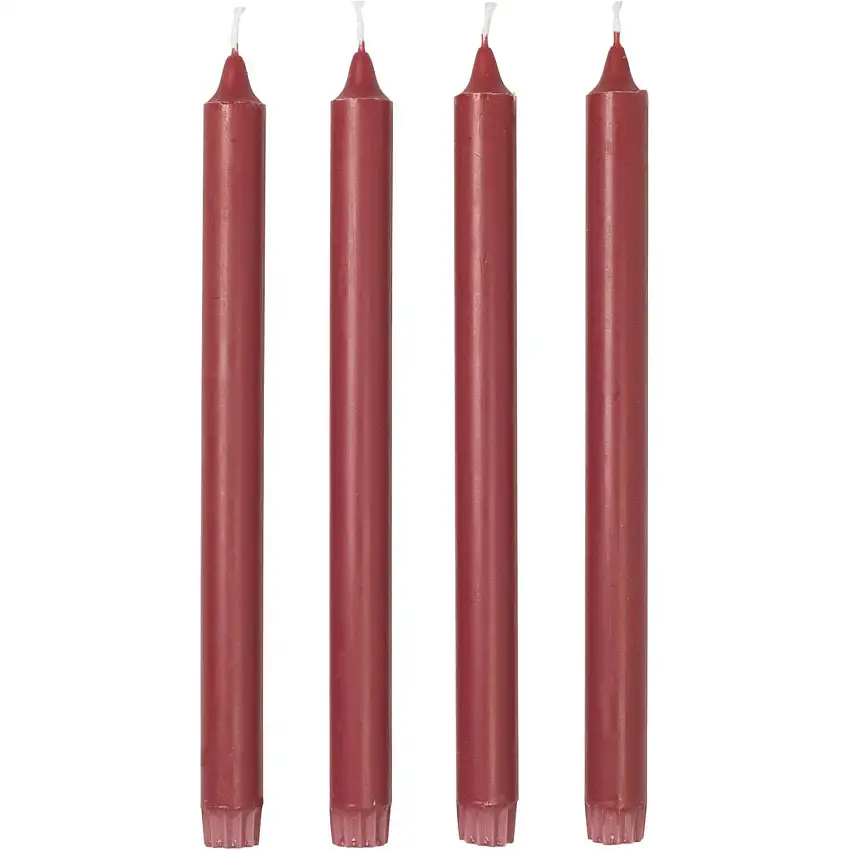 Eco Dipped Candle Set de 4 vraiment rouge