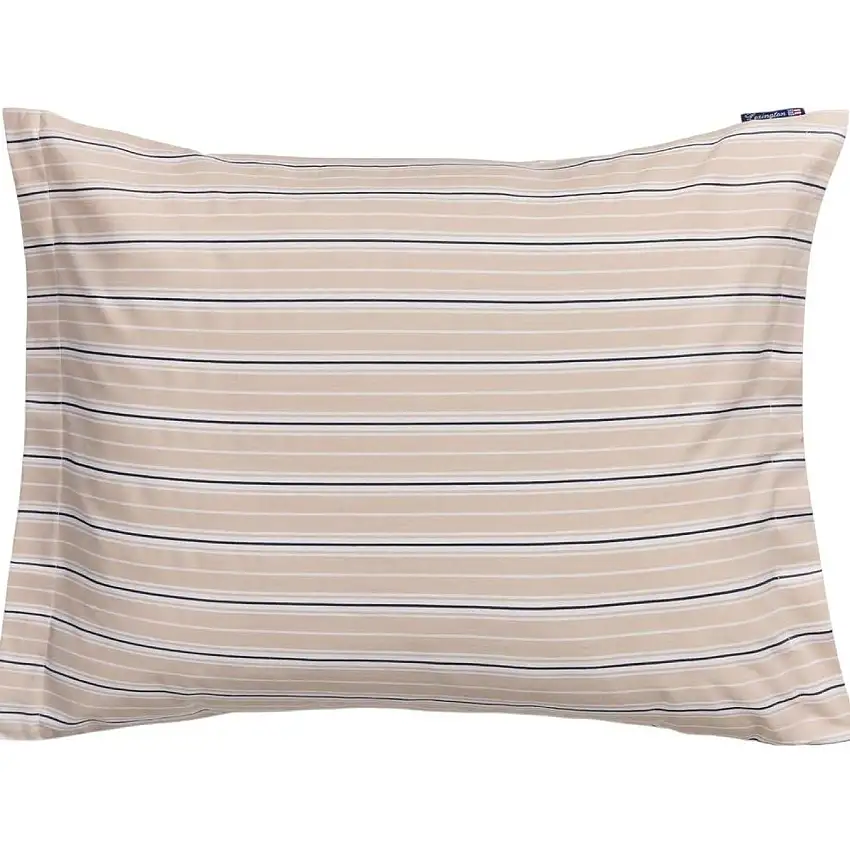 Taie d'oreiller en popeline de coton rayée