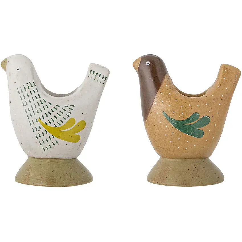 Lot de 2 bougeoirs Reem en grès