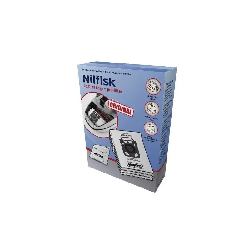 Boite de 4 sacs avec pré-filtre pour Aspirateur NILFISK ADVANCE 107407940