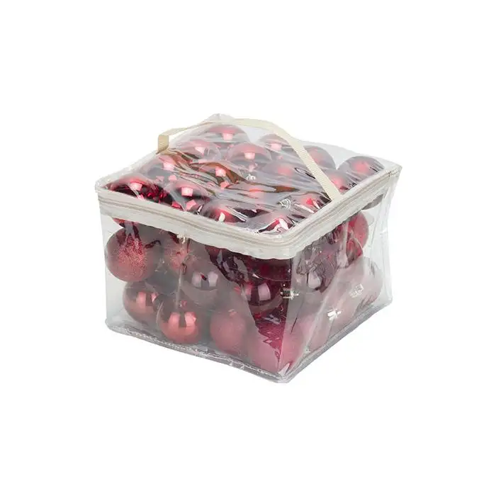 Cosy @ Home Boule Noel Set48 Mix Rouge Fonce D6cm Pl