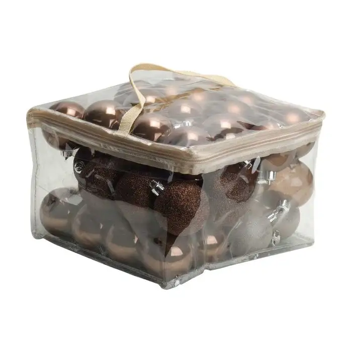 Cosy @ Home Boule Noel Set48 Mix Brun D6cm Plastic