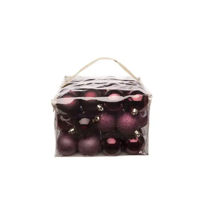 Cosy @ Home Boule Noel Set48 Mix Bordeaux D6cm Plast