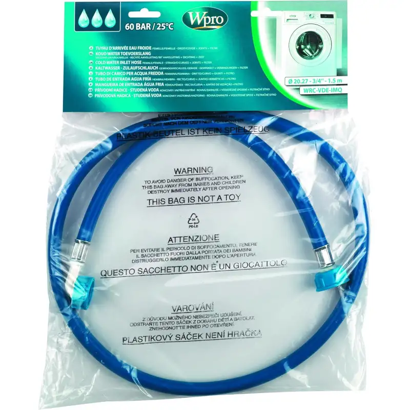 Tuyaux d’arrivée d’eau froide pour lave-linge et lave-vaisselle, Wpro - 484000001132