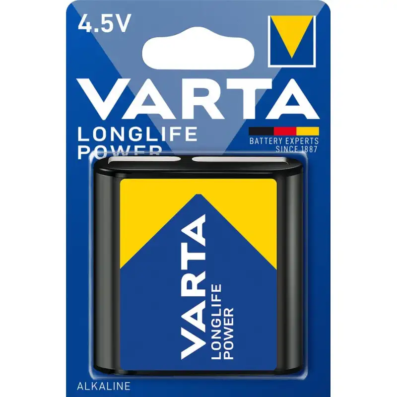 VARTA Piles 4,5V Pile Plate, lot de 1, Longlife Power, Alcaline